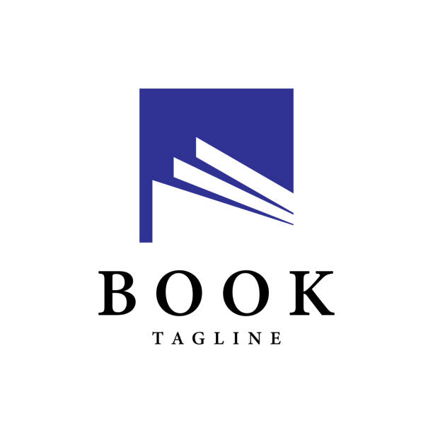 Simple modern paper book logo Vector Design Template